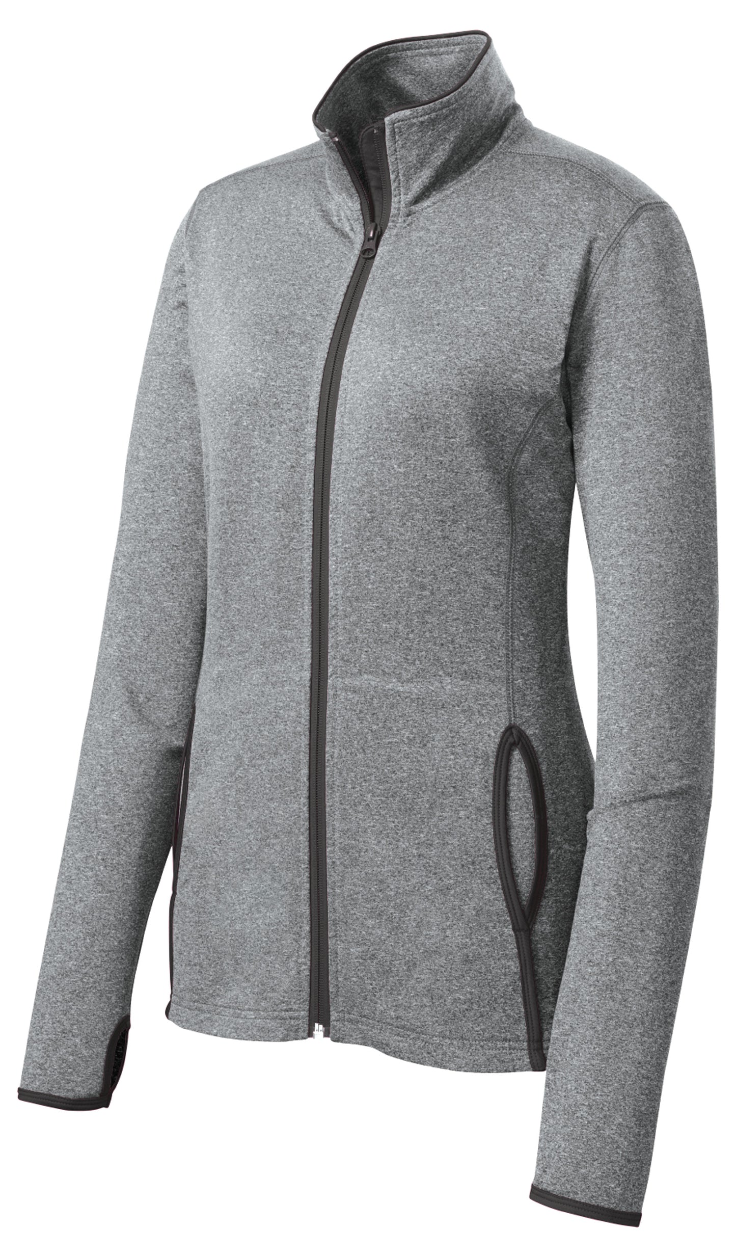 Women's Stretch Embroidered Contrast Full-Zip Jacket