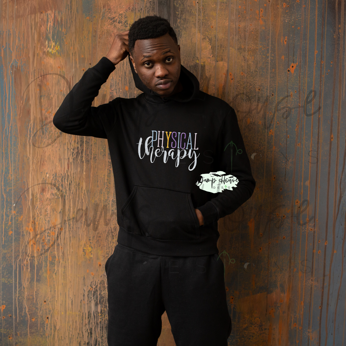 Healthcare Color-block Custom Dept Embroidered Hoodie