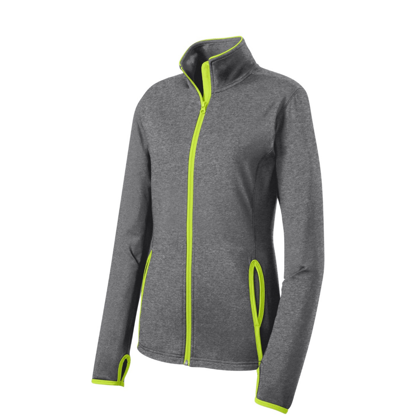 Women's Stretch Embroidered Contrast Full-Zip Jacket