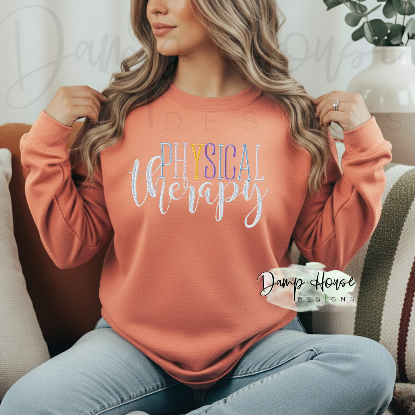 Color Block Comfort Colors Embroidered Dept Sweatshirt