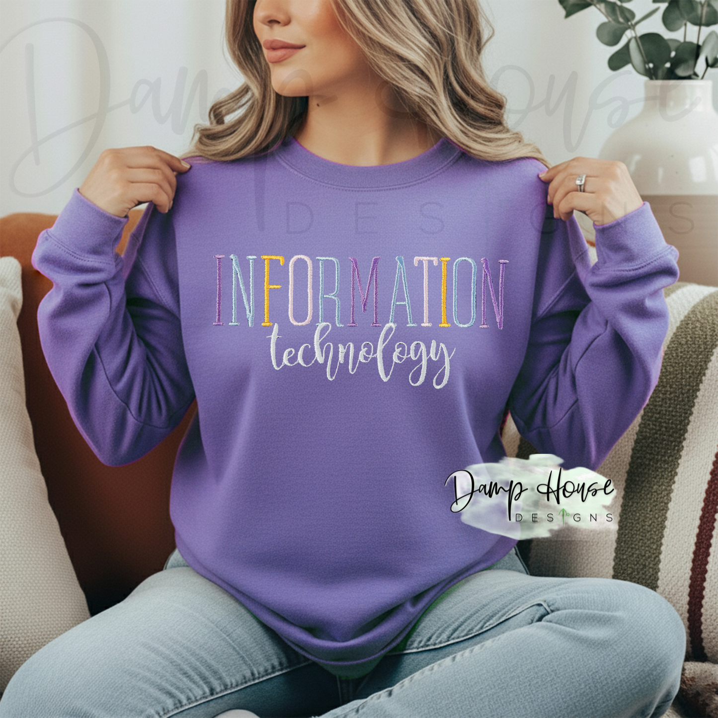 Color Block Comfort Colors Embroidered Dept Sweatshirt