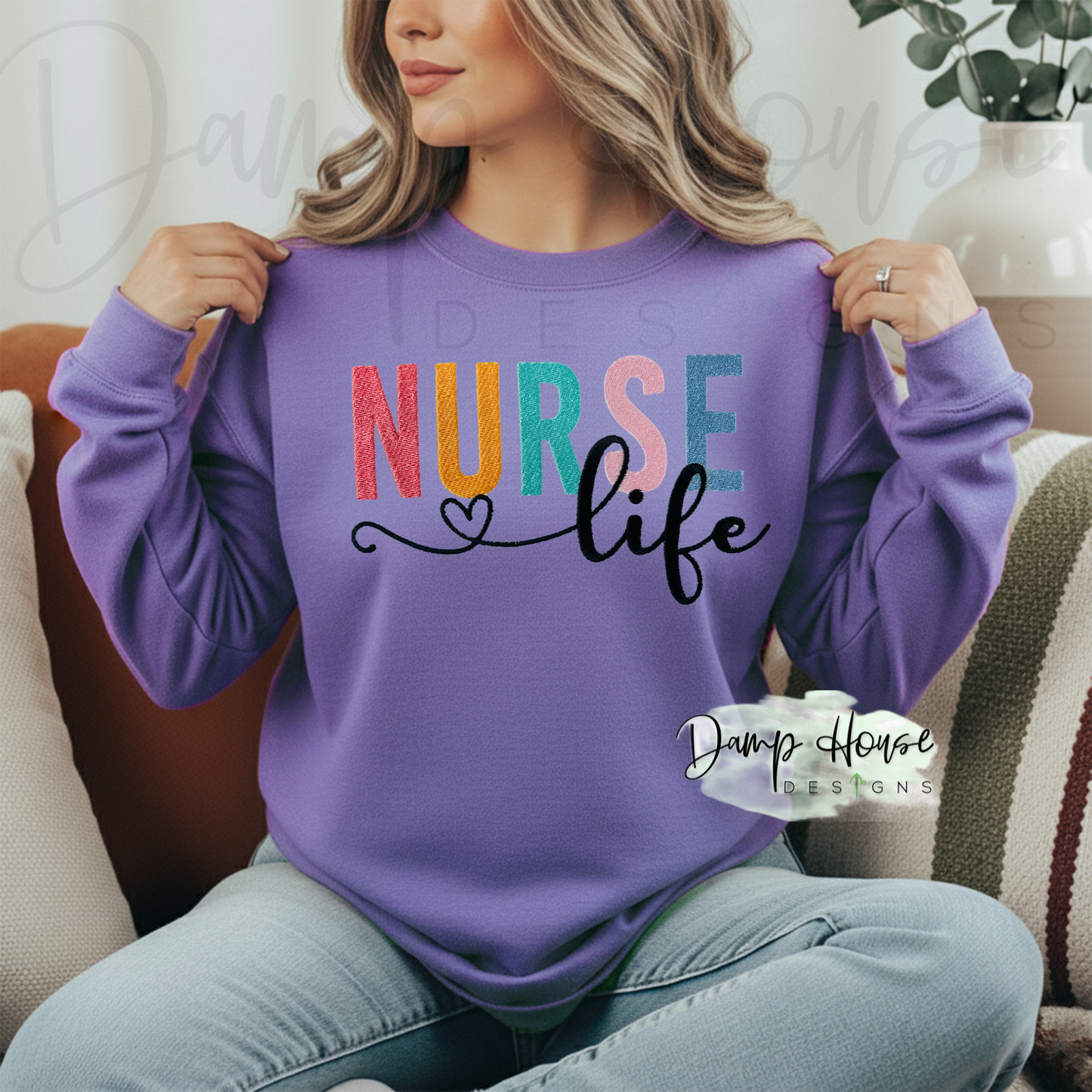 Comfort Colors Customized Embroidered Dept Sweatshirt