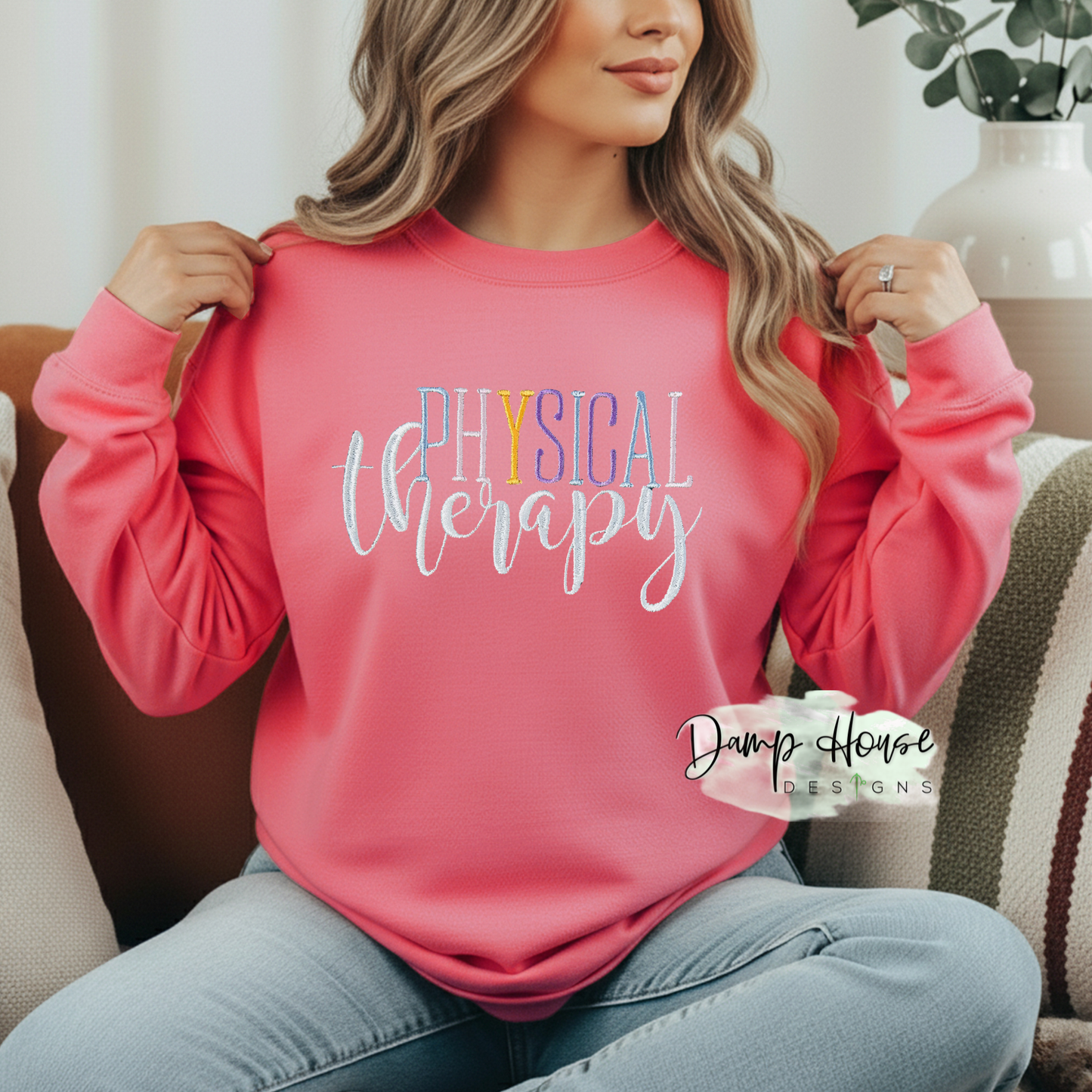 Color Block Comfort Colors Embroidered Dept Sweatshirt