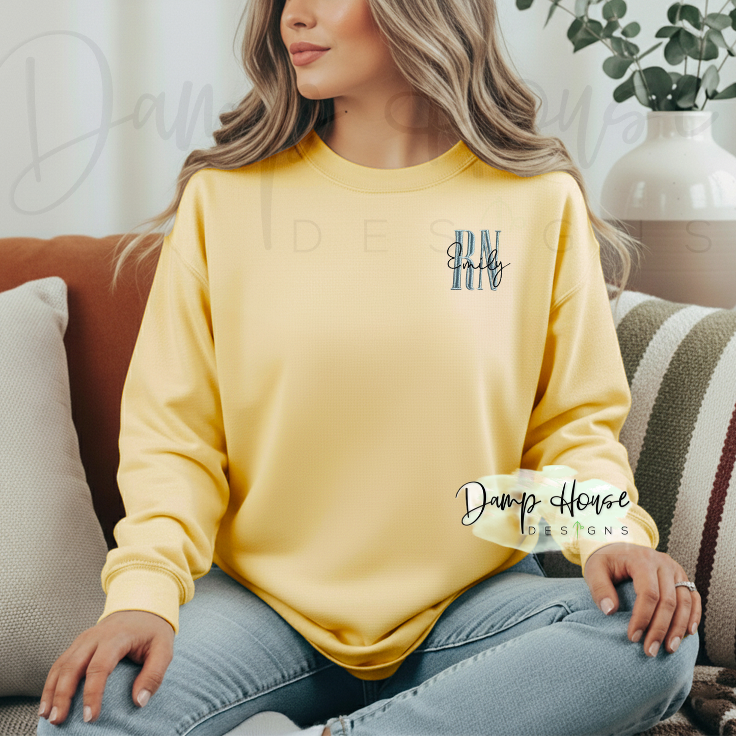 Comfort Colors Customized Embroidered Dept Sweatshirt