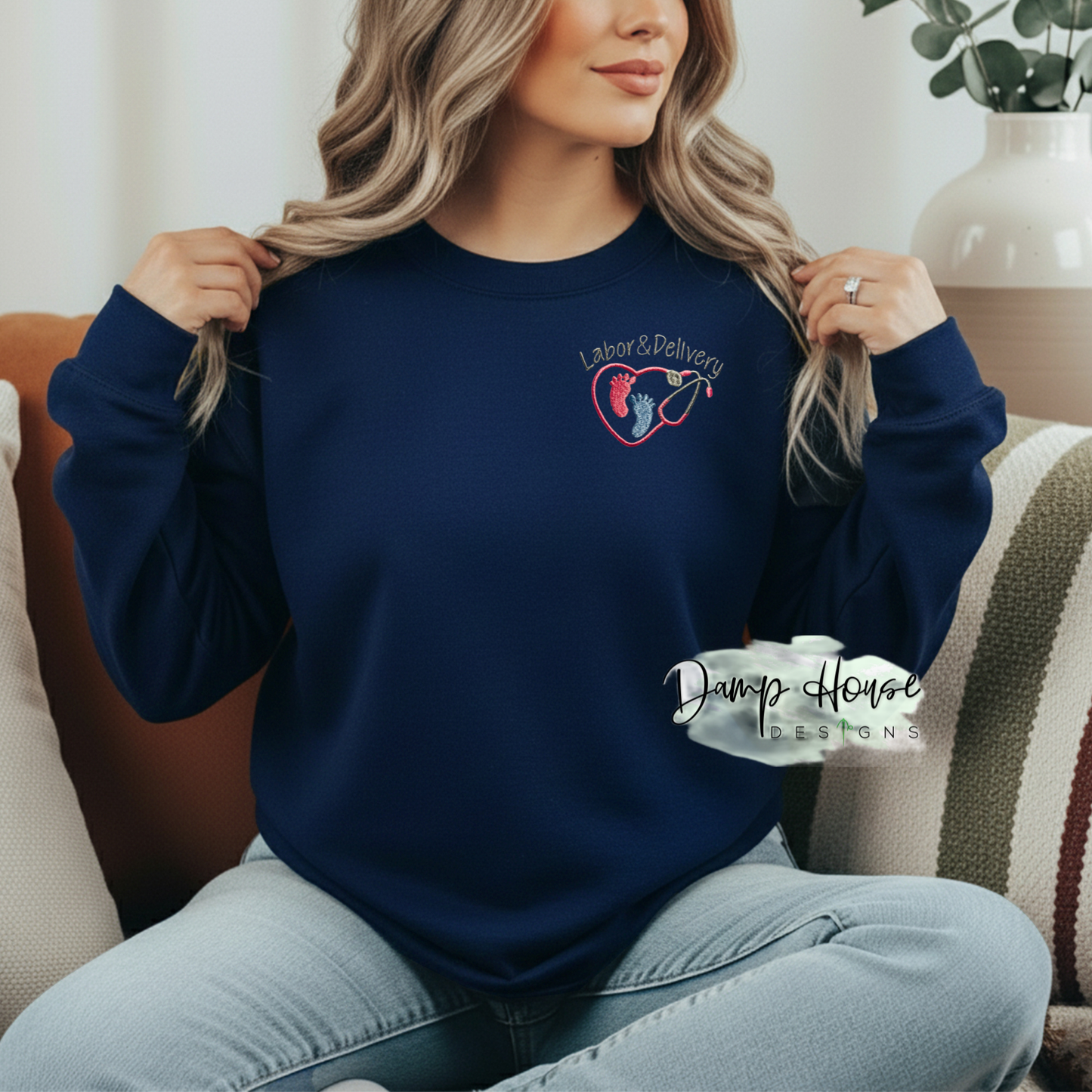 Comfort Colors Customized Embroidered Dept Sweatshirt
