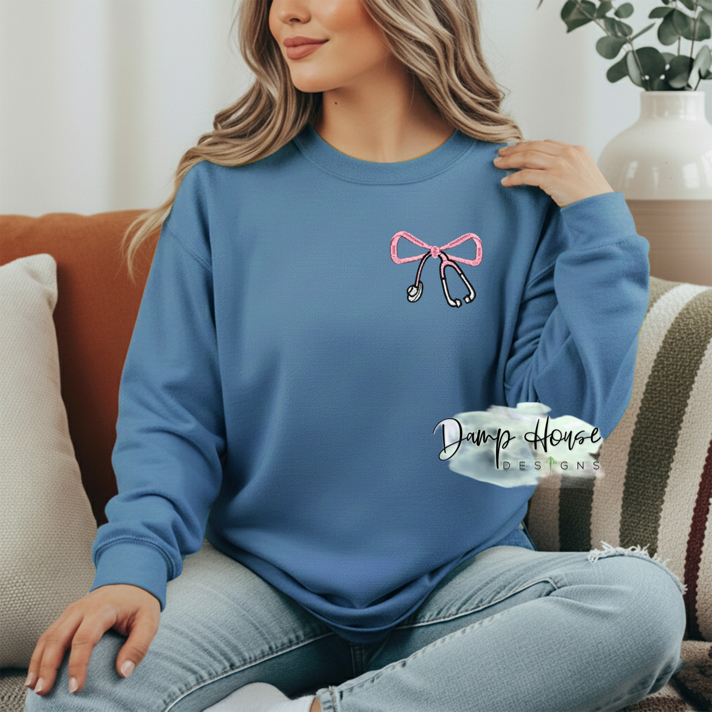 Comfort Colors Customized Embroidered Dept Sweatshirt