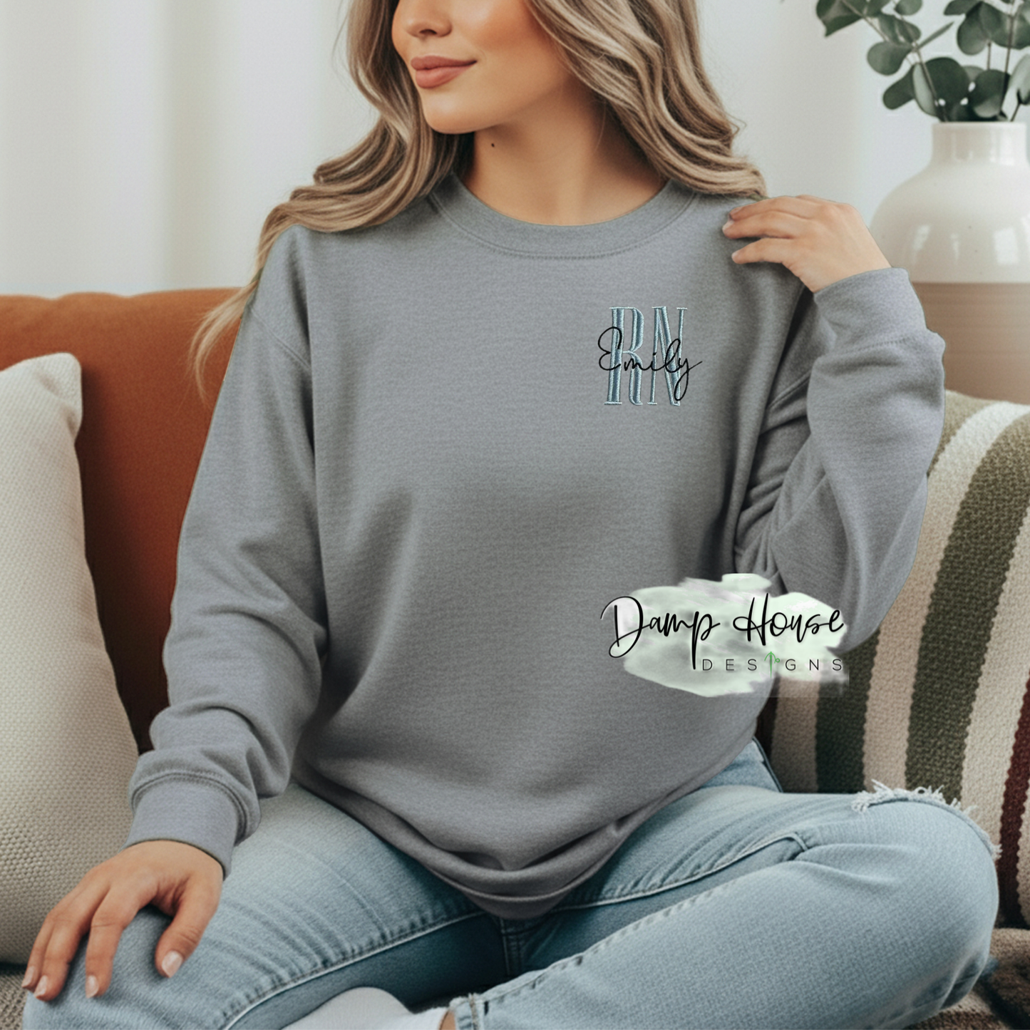 Comfort Colors Customized Embroidered Dept Sweatshirt
