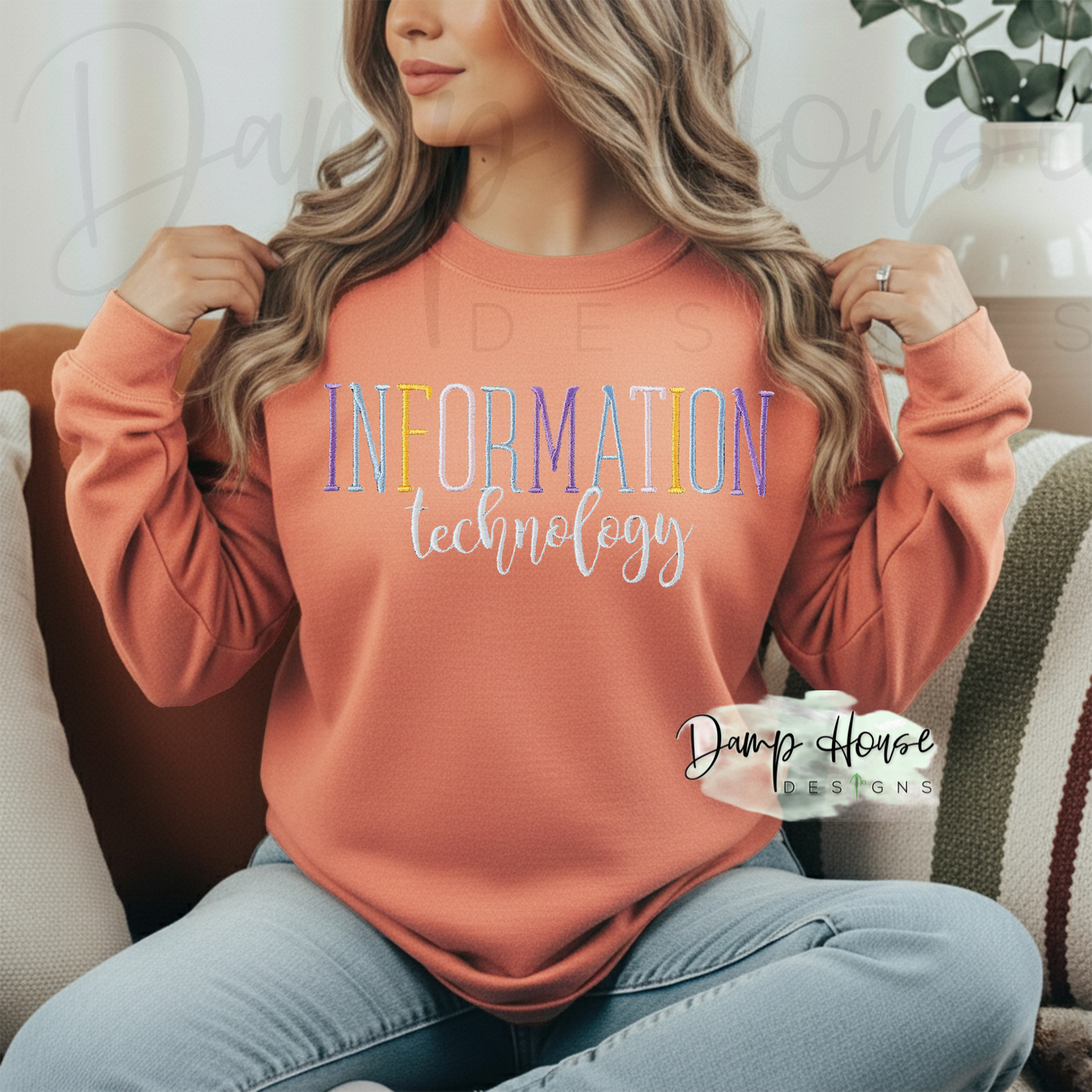 Color Block Comfort Colors Embroidered Dept Sweatshirt