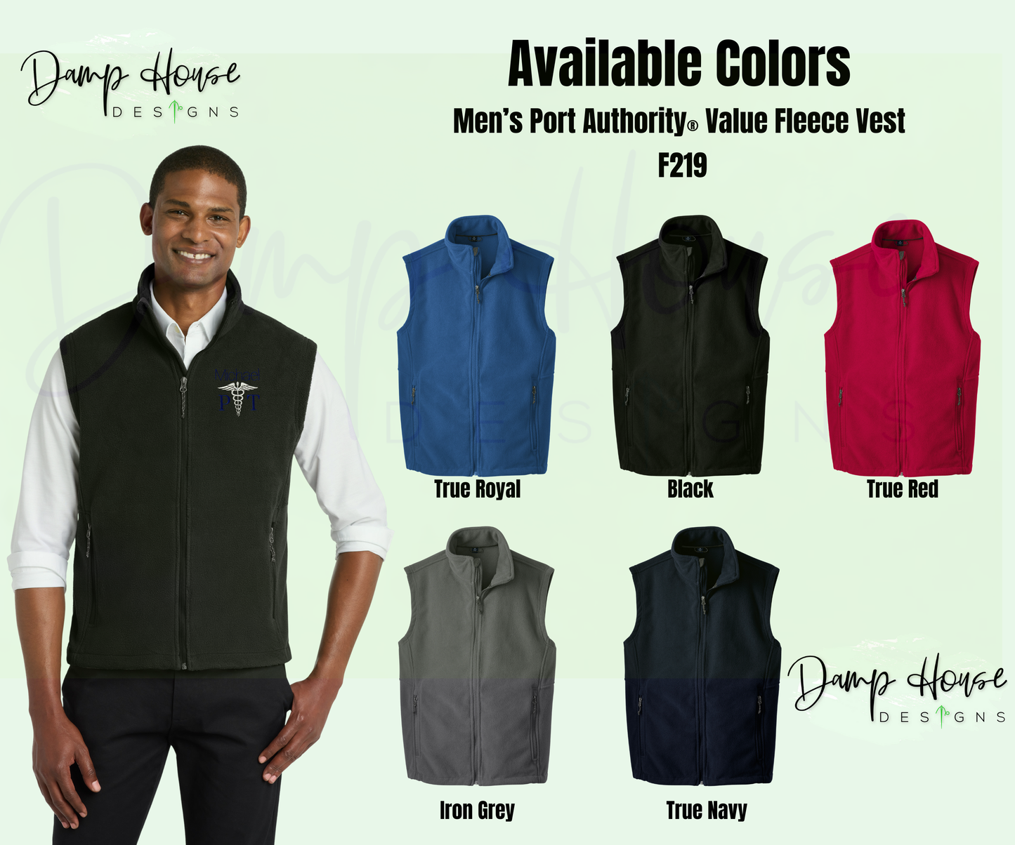 Men's Embroidered Value Fleece Vest