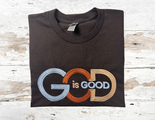 God is Good Embroidered T-Shirt