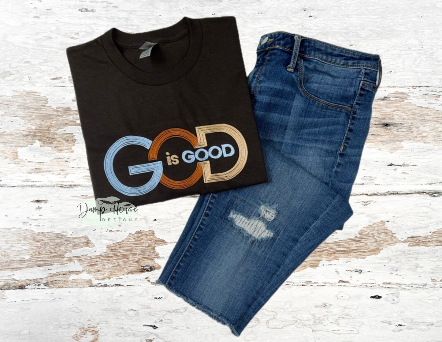 God is Good Embroidered T-Shirt