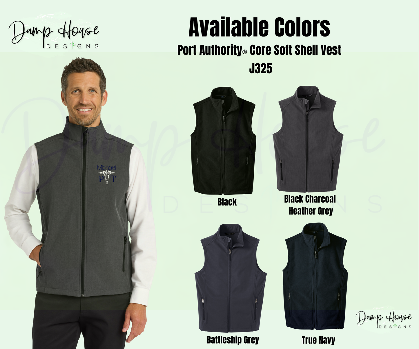 Men's Custom Core Embroidered Soft Shell Vest