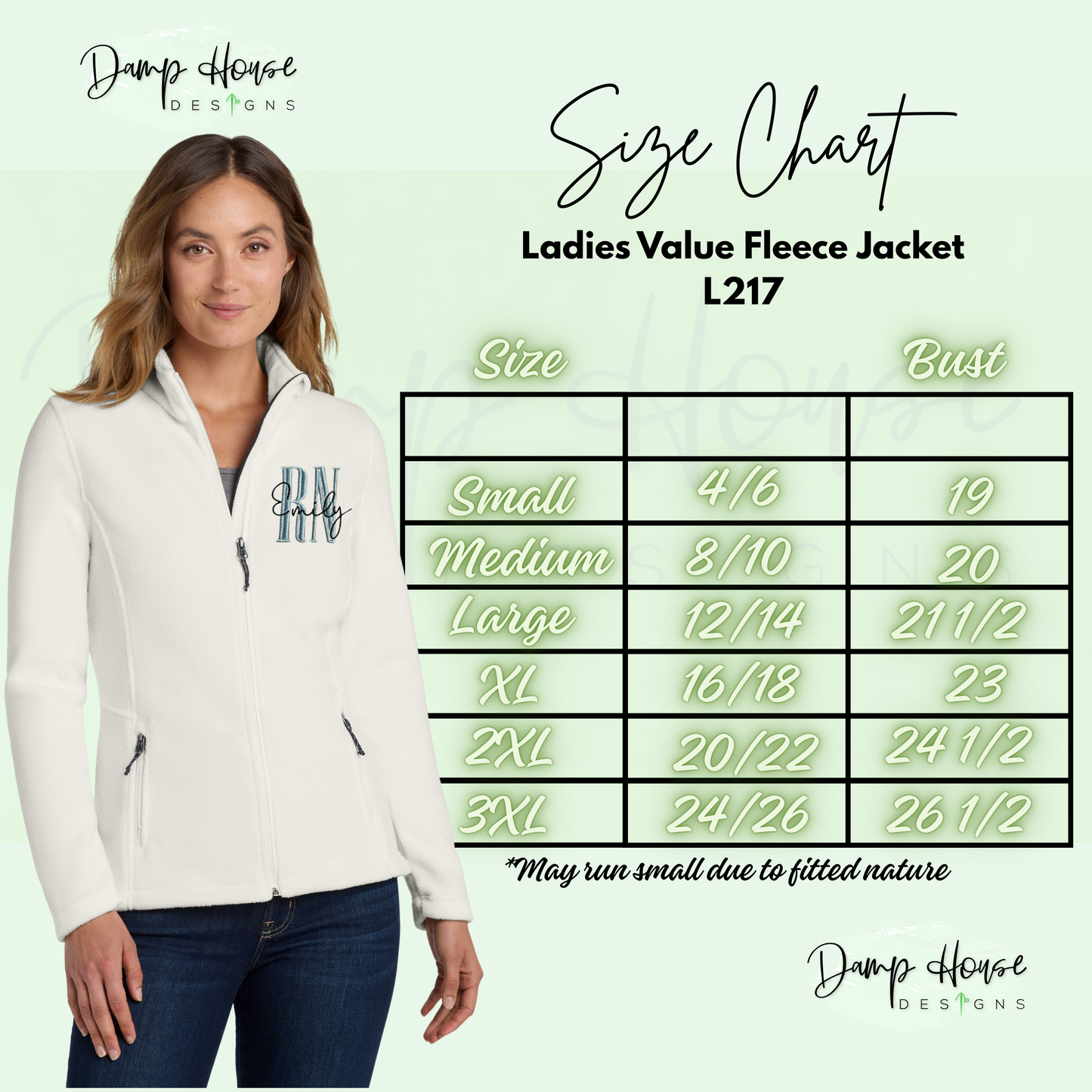 The Nurse Face Women's Embroidered Value Fleece Jacket