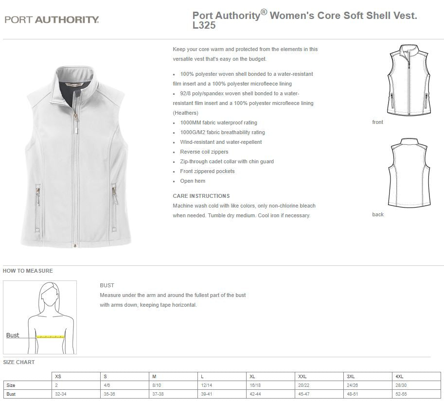 Women's Custom Core Embroidered Soft Shell Vest