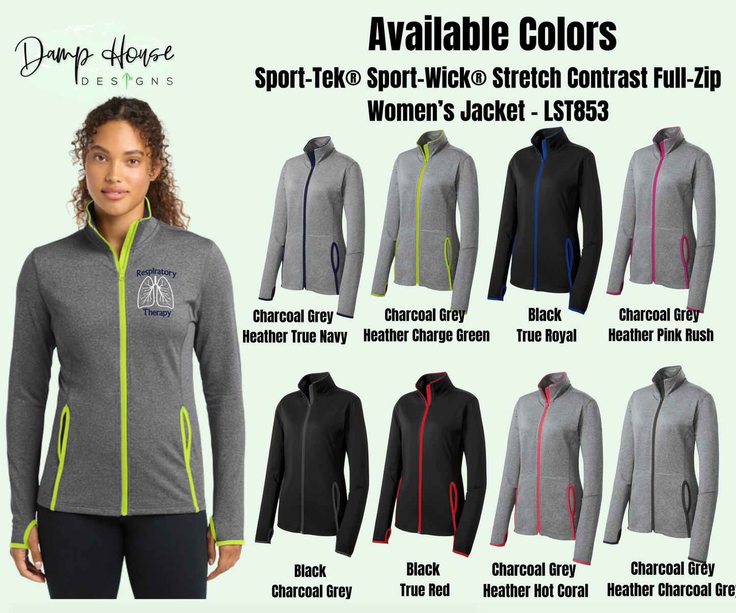 Women's Stretch Embroidered Contrast Full-Zip Jacket