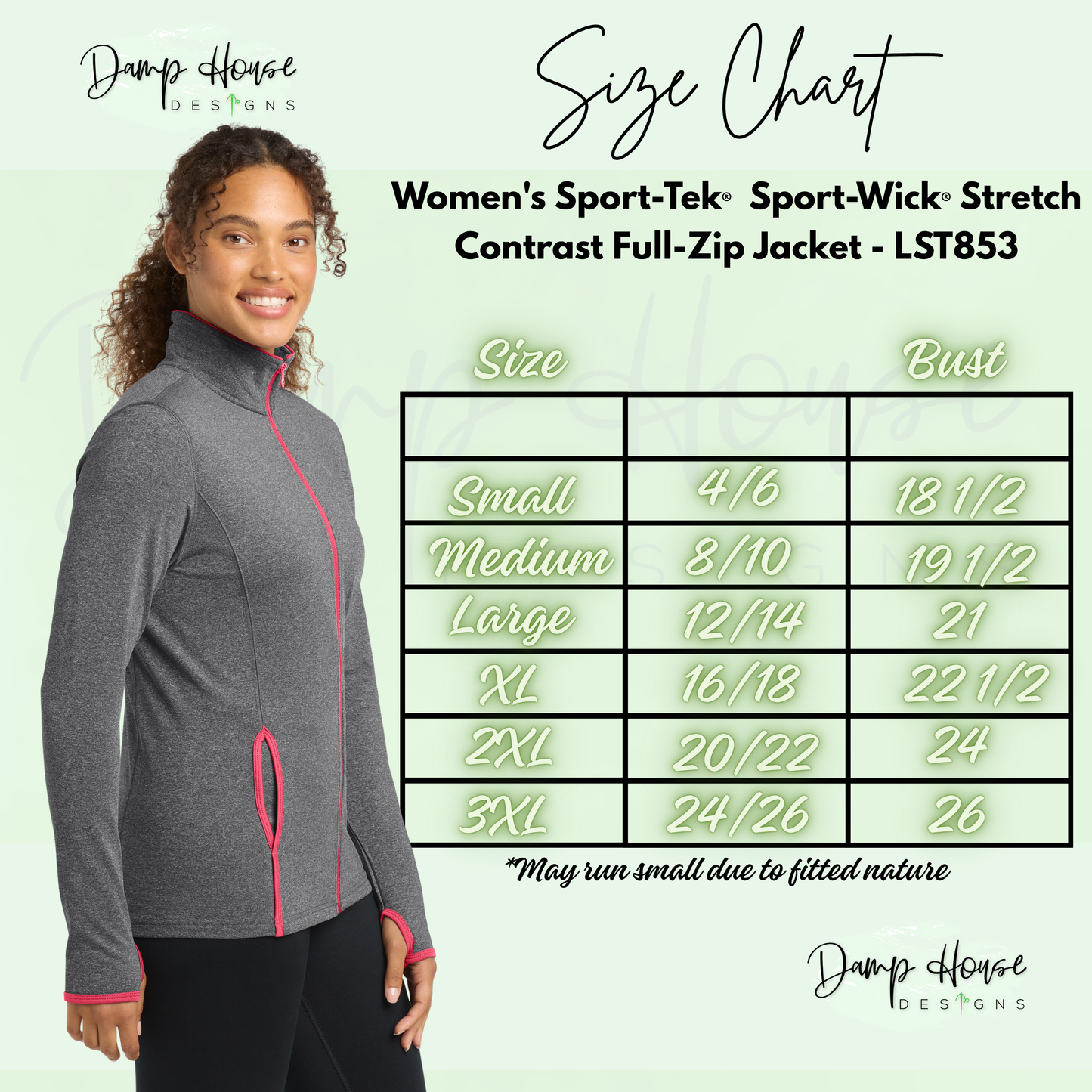 Women's Stretch Embroidered Contrast Full-Zip Jacket