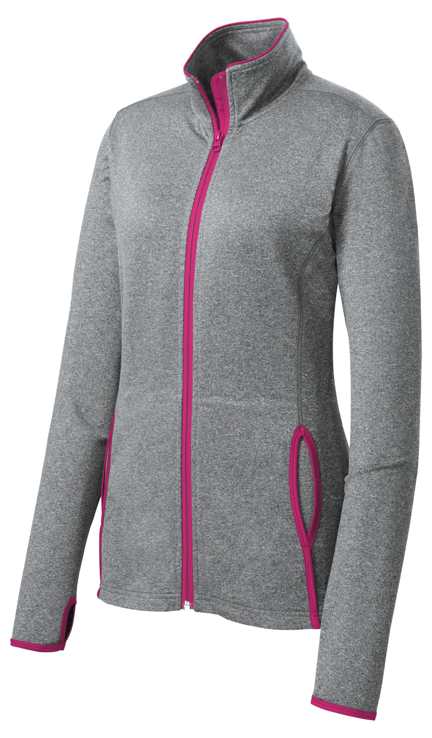 Women's Stretch Embroidered Contrast Full-Zip Jacket