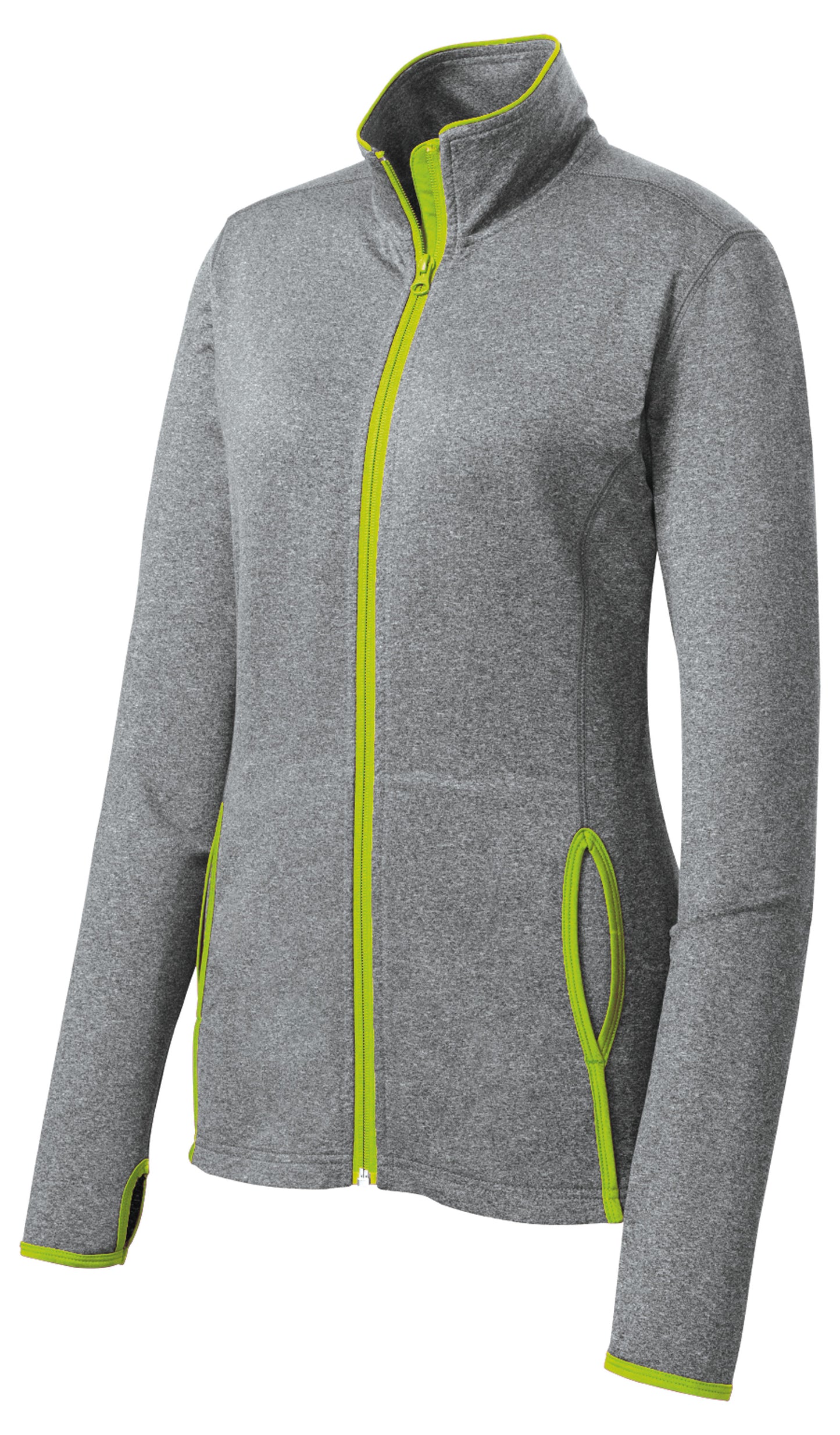 Women's Stretch Embroidered Contrast Full-Zip Jacket