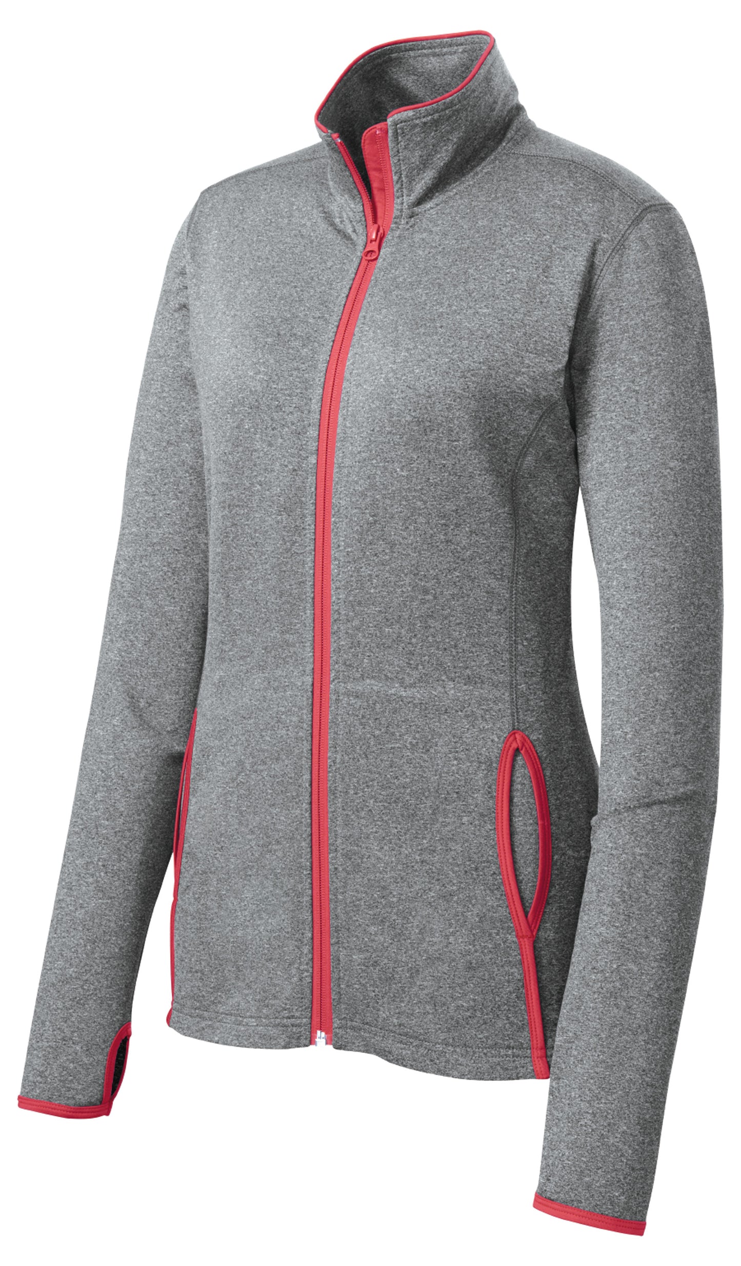 Women's Stretch Embroidered Contrast Full-Zip Jacket