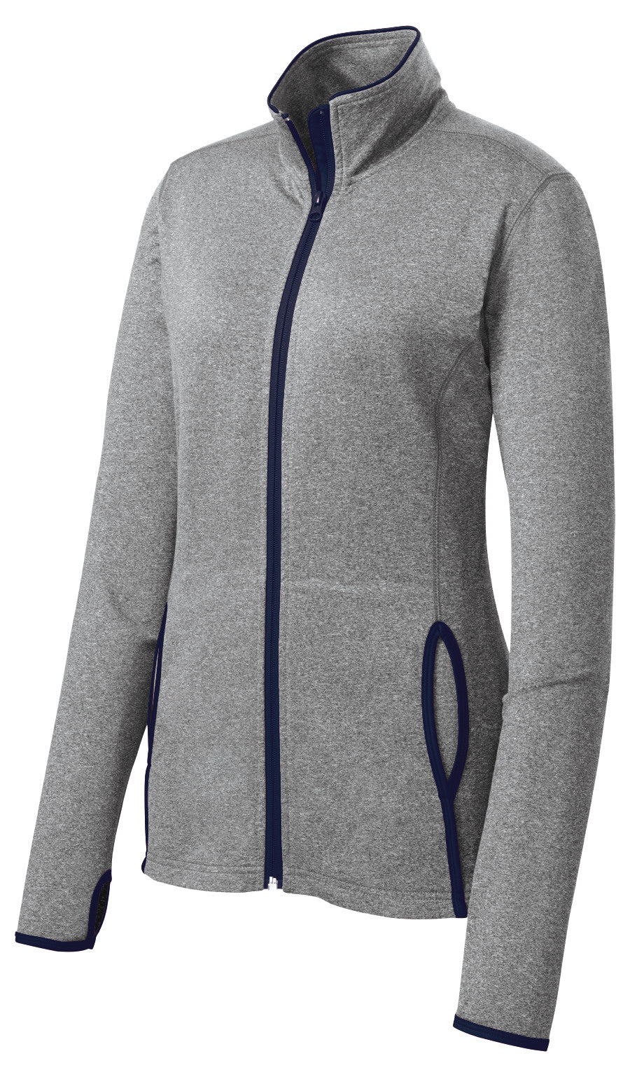 Women's Stretch Embroidered Contrast Full-Zip Jacket