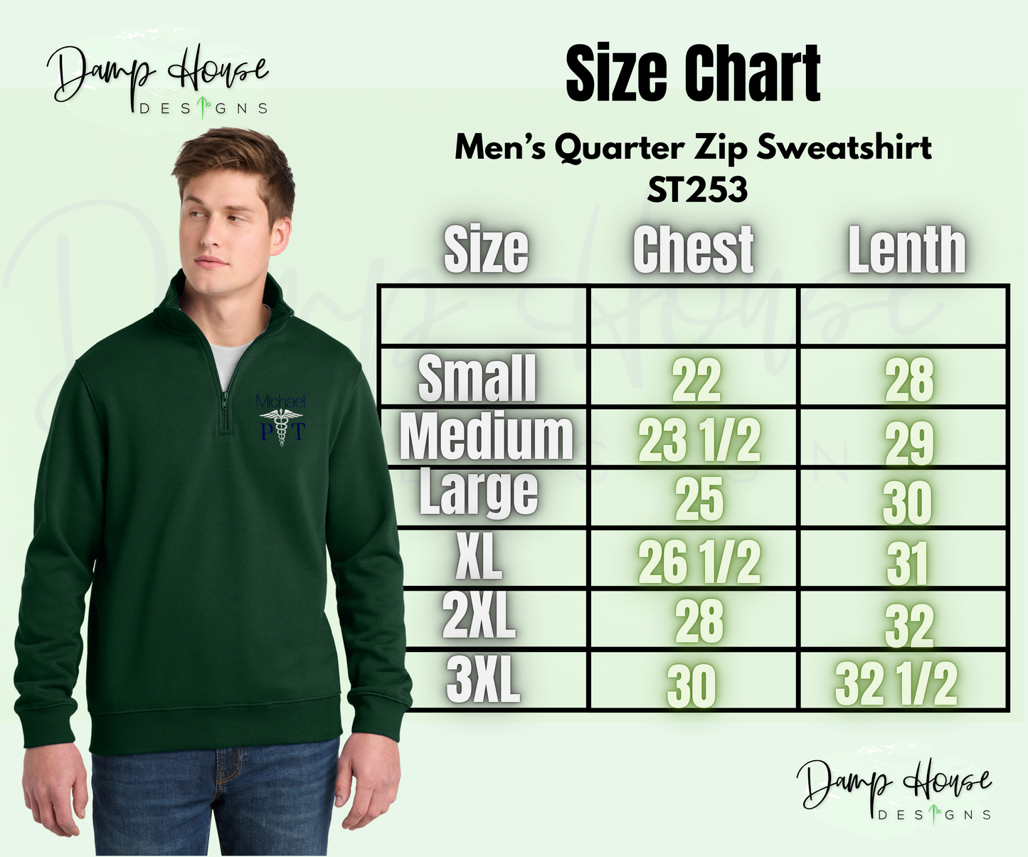 Men's Custom 1/4 Zip Embroidered Sweater