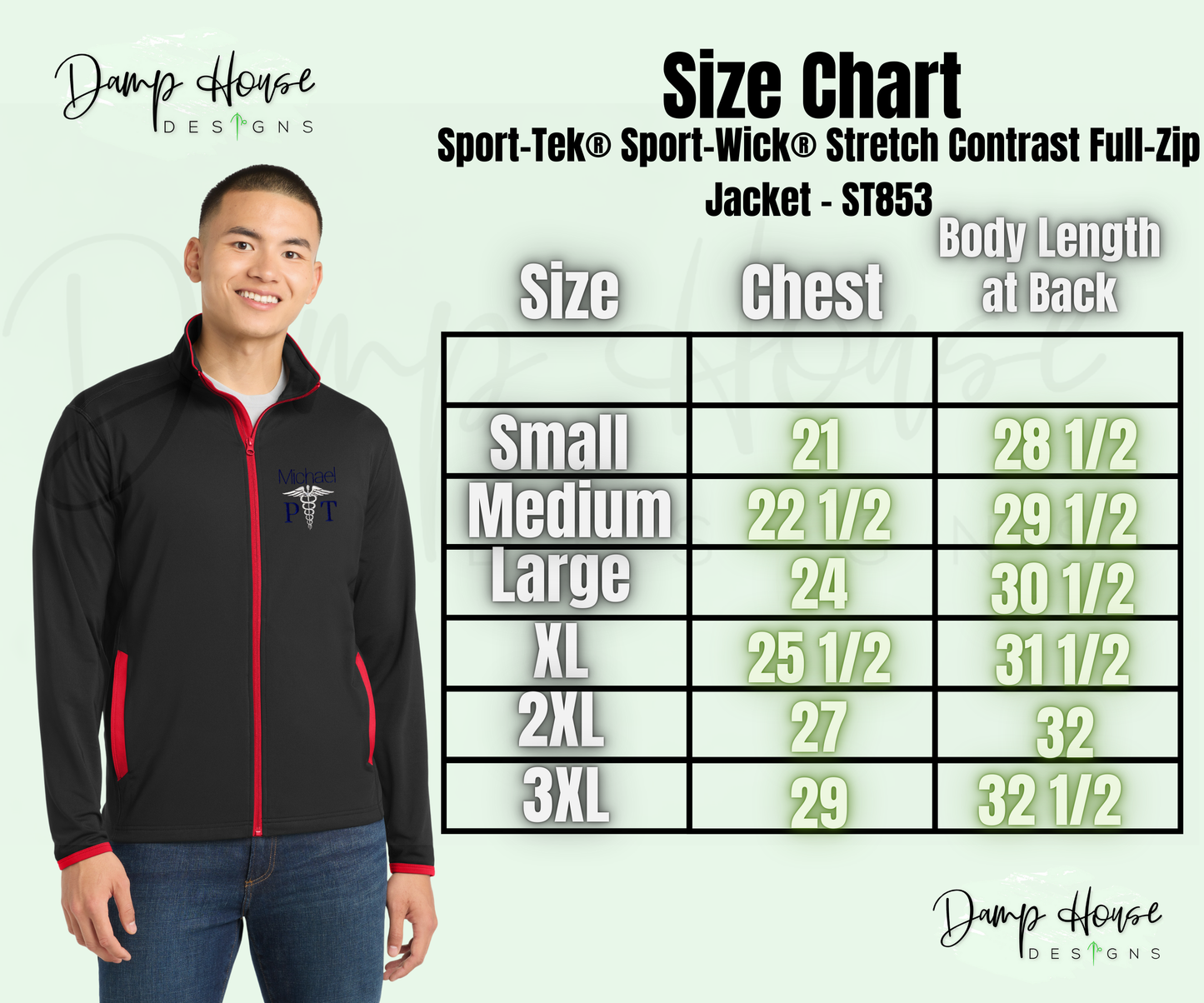 Men's Stretch Embroidered Contrast Full-Zip Jacket