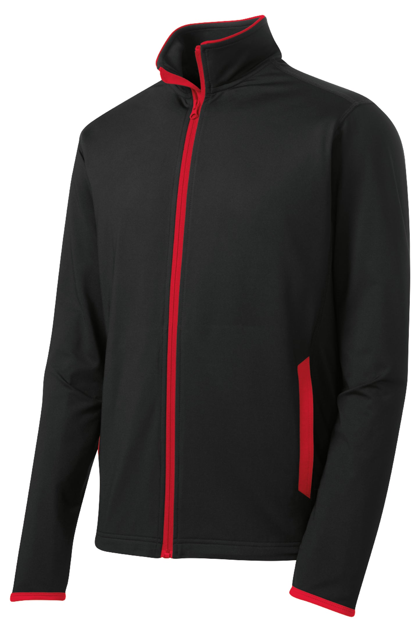 Men's Stretch Embroidered Contrast Full-Zip Jacket