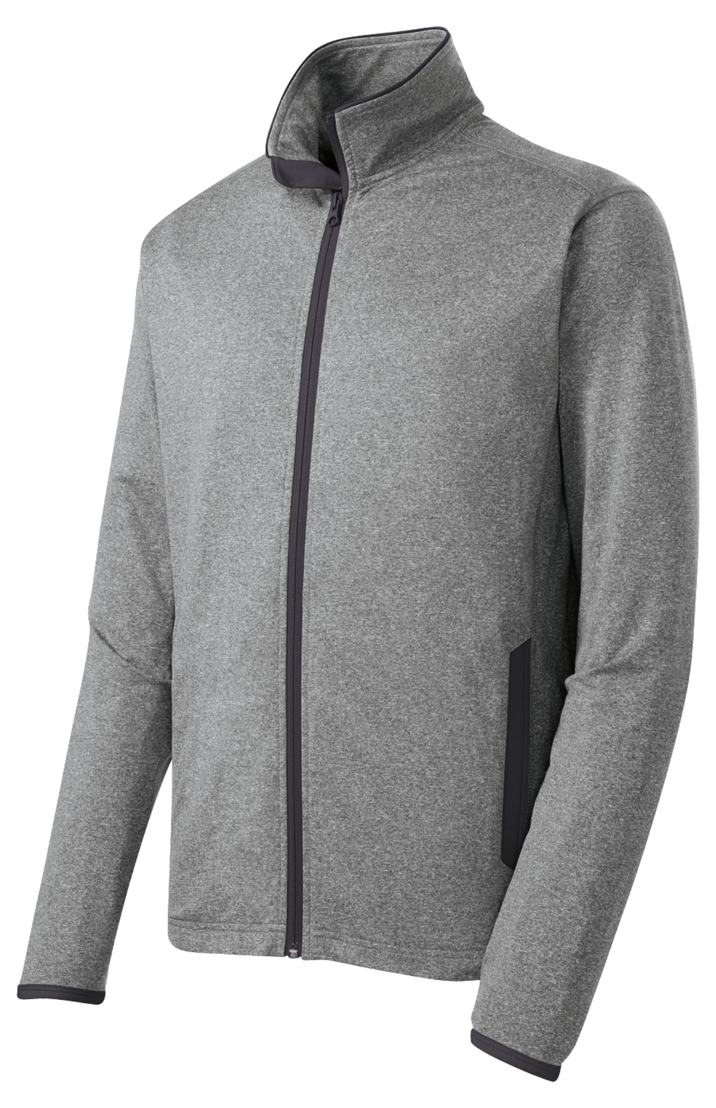 Men's Stretch Embroidered Contrast Full-Zip Jacket