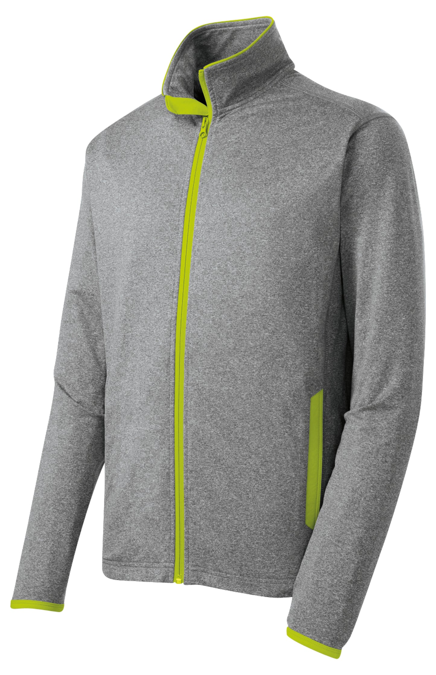 Men's Stretch Embroidered Contrast Full-Zip Jacket